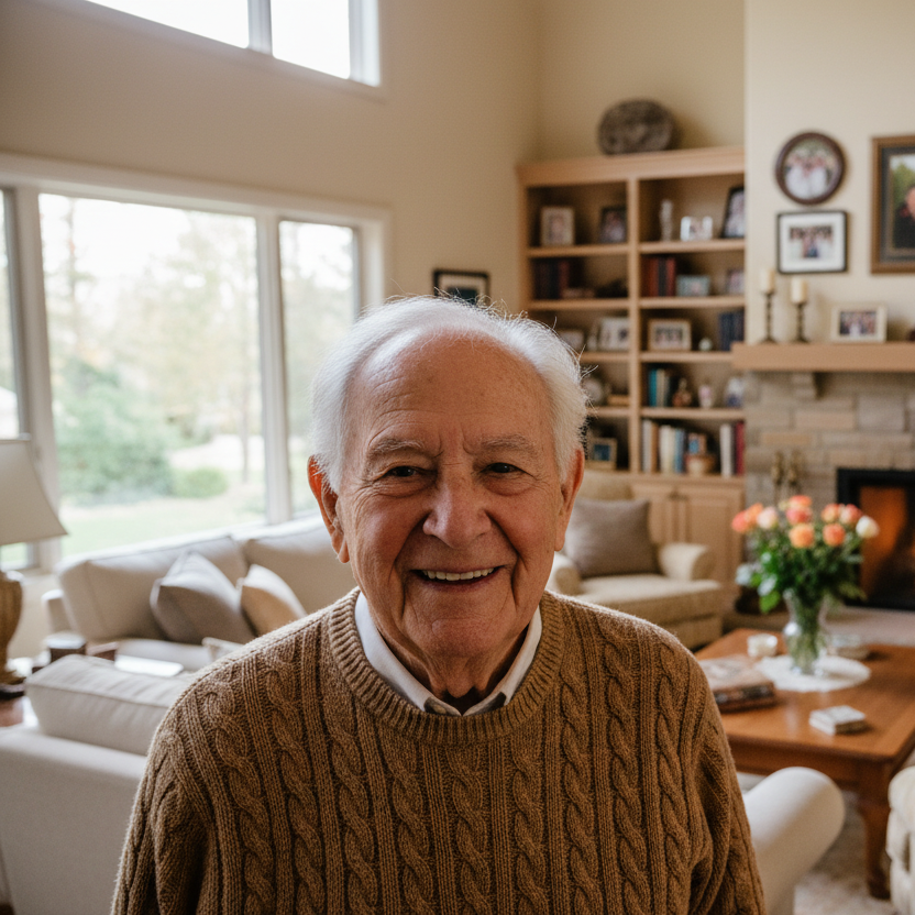 a grand parent named Easton. in a good background